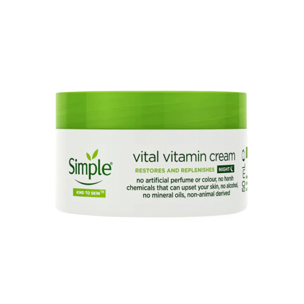 Simple Kind to Skin Vital Vitamin Restore & Replenish Night Cream 50ml (Made In UK)