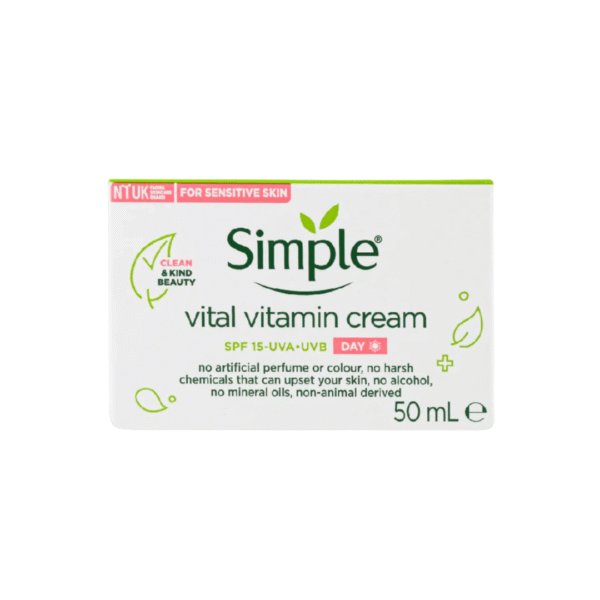 Simple Kind to Skin Vital Vitamin Day Cream SPF 15 50ml (Made In Uk)