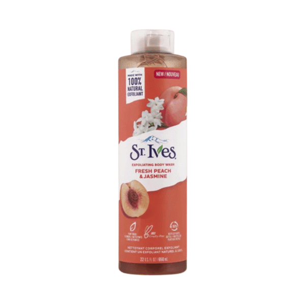 St. Ives Fresh Peach & Jasmine Exfoliating Body Wash 650ml (Made In USA)