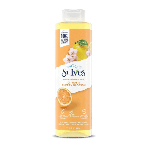 St. Ives Citrus & Cherry Blossom Energizing Body Wash 650ml (Made In USA)