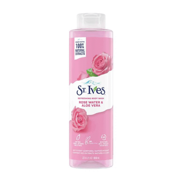 St. Ives Rose Water & Aloe Vera Refreshing Body Wash 650ml (Made In USA)